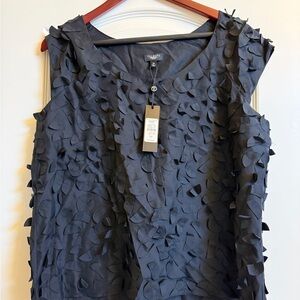 Talbots Black Petal Appliqué Sleeveless Camisole